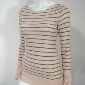 🖤FREE PEOPLE y2k BOAT NECK SWEATER-LARGE PINK ALPACA thumb holes